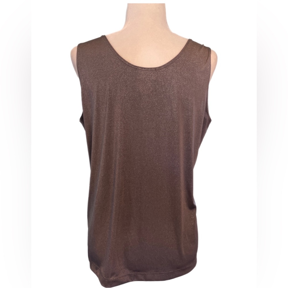 Chicos size 2 travelers metallic grey tank top size 12/large - Picture 2 of 7